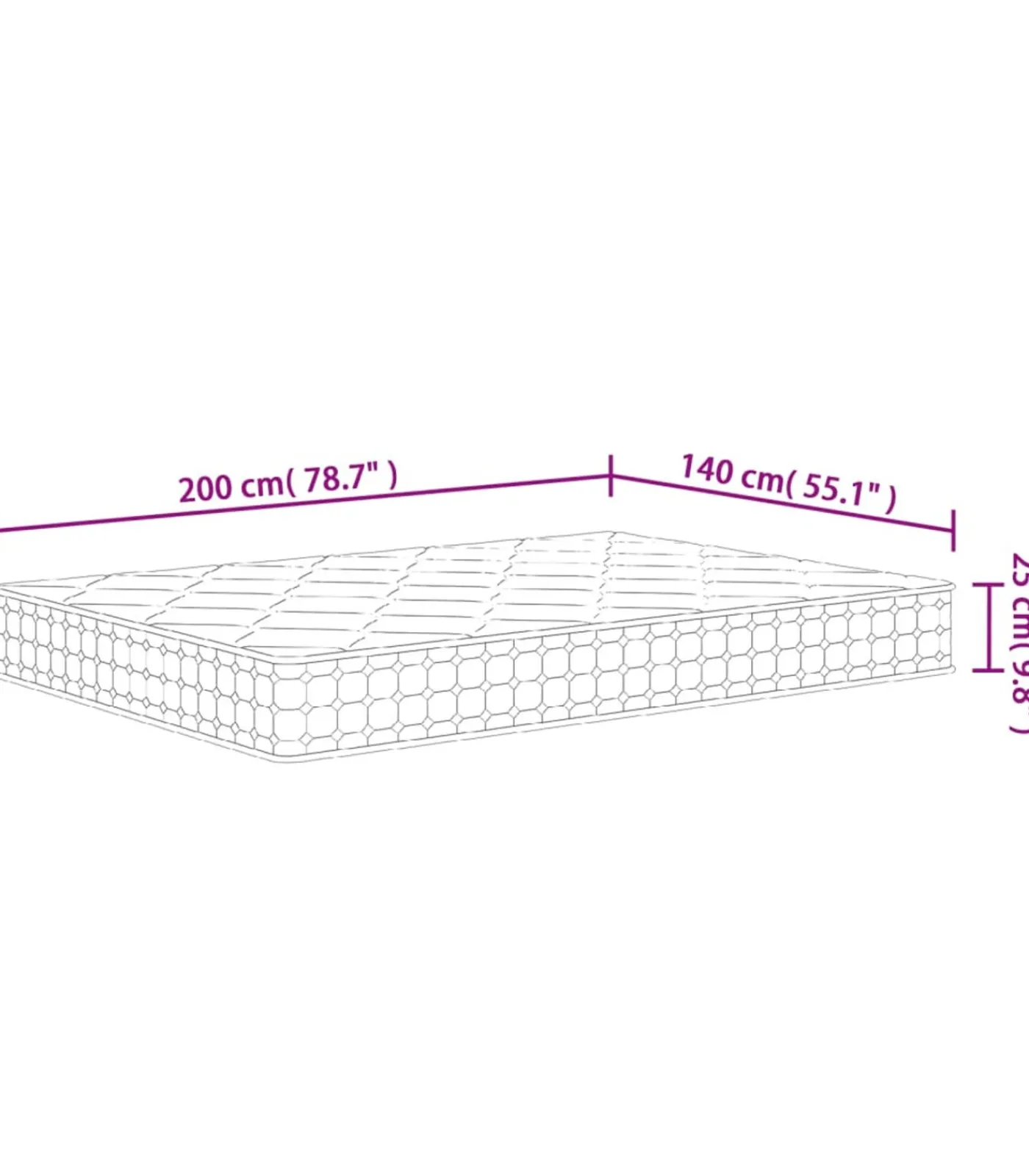 New Pocketveringmatras middelhard-hard 140x200 cm Matrasbeschermer
