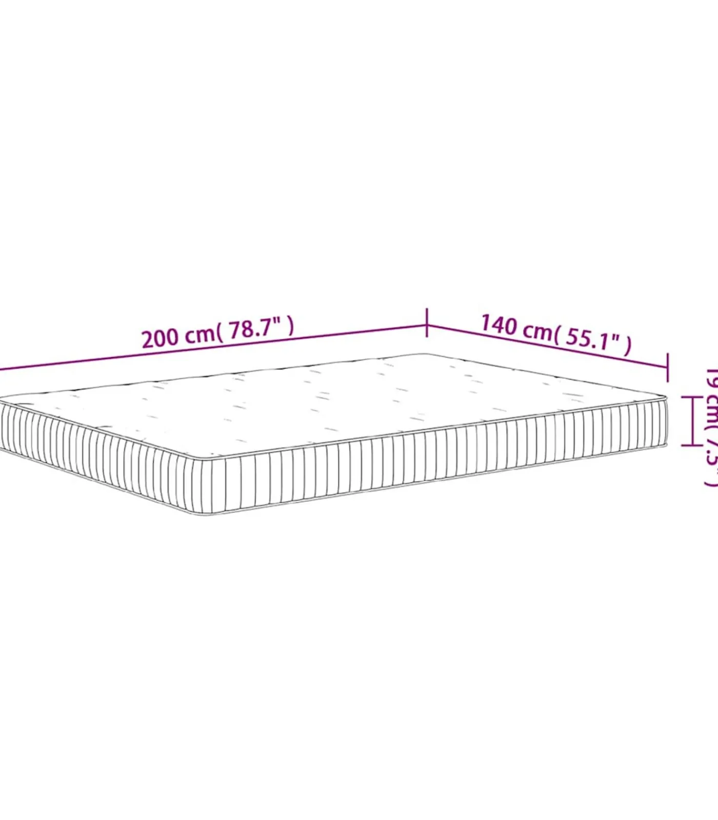 Online Pocketveringmatras middelhard 140x200 cm Matrasbeschermer