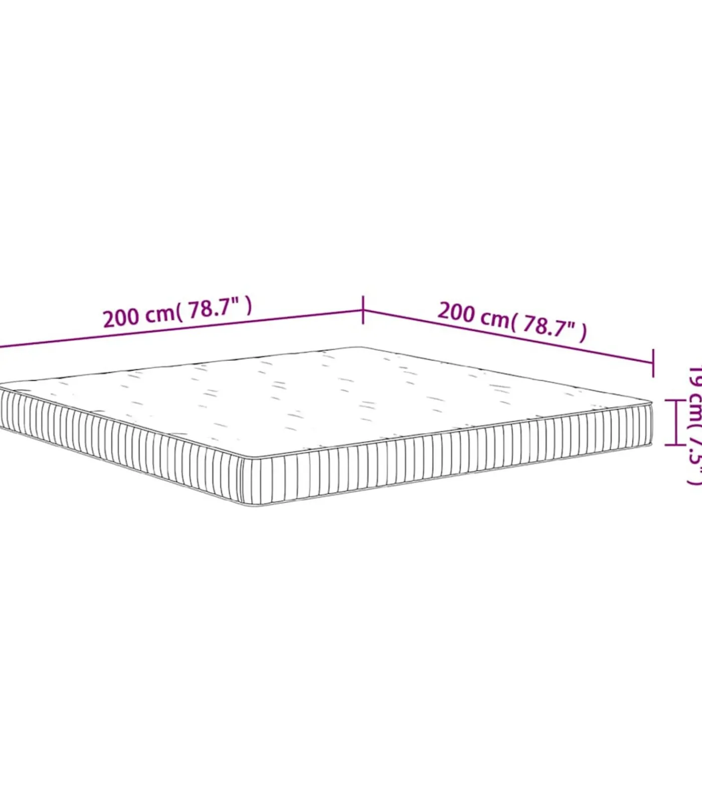 Hot Pocketveringmatras middelhard 200x200 cm Matrasbeschermer