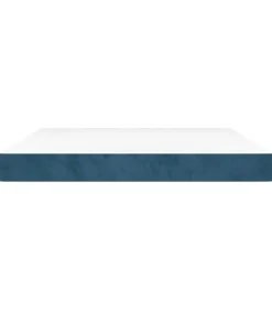Pocketveringmatras 160x200x20 cm fluweel donkerblauw Matrasbeschermer