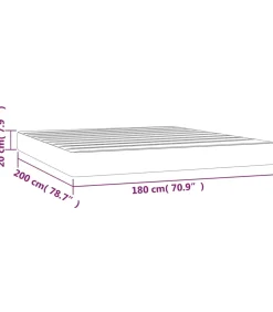Pocketveringmatras 180x200x20 cm kunstleer cappuccinokleurig Matrasbeschermer