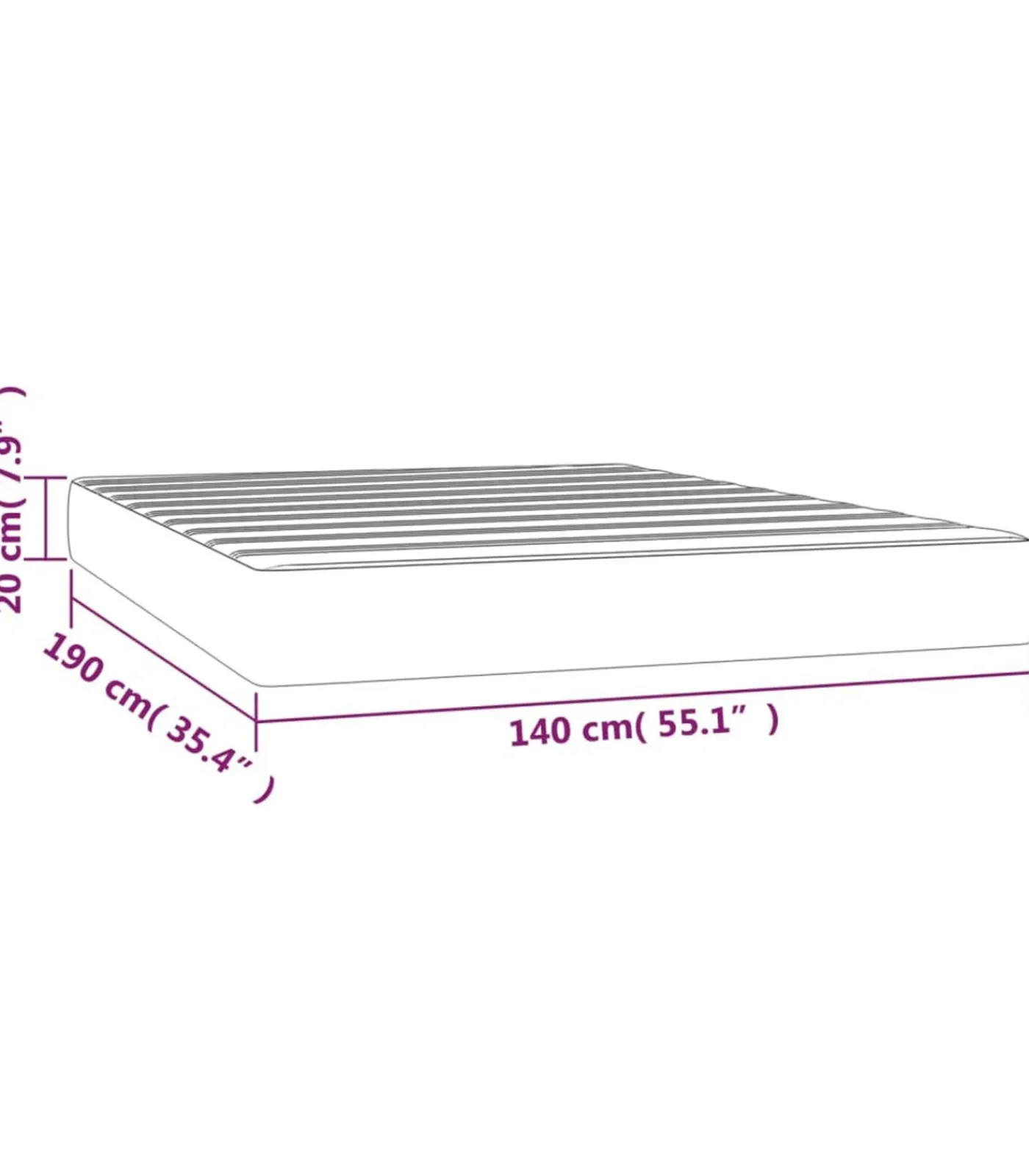 Outlet Pocketveringmatras 140x190x20 cm fluweel zwart Matrasbeschermer