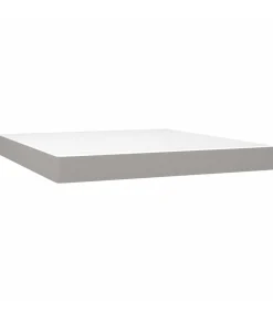 New Pocketveringmatras 160x200x20 cm stof lichtgrijs Matrasbeschermer