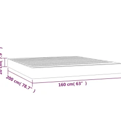 New Pocketveringmatras 160x200x20 cm stof lichtgrijs Matrasbeschermer