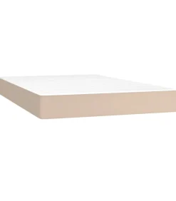 New Pocketveringmatras 120x200x20 cm kunstleer cappuccinokleurig Matrasbeschermer