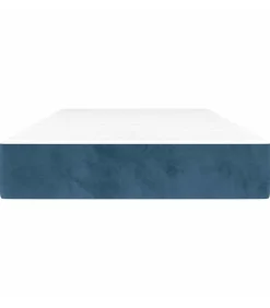 Clearance Pocketveringmatras 100x220x20 cm fluweel donkerblauw Matrasbeschermer