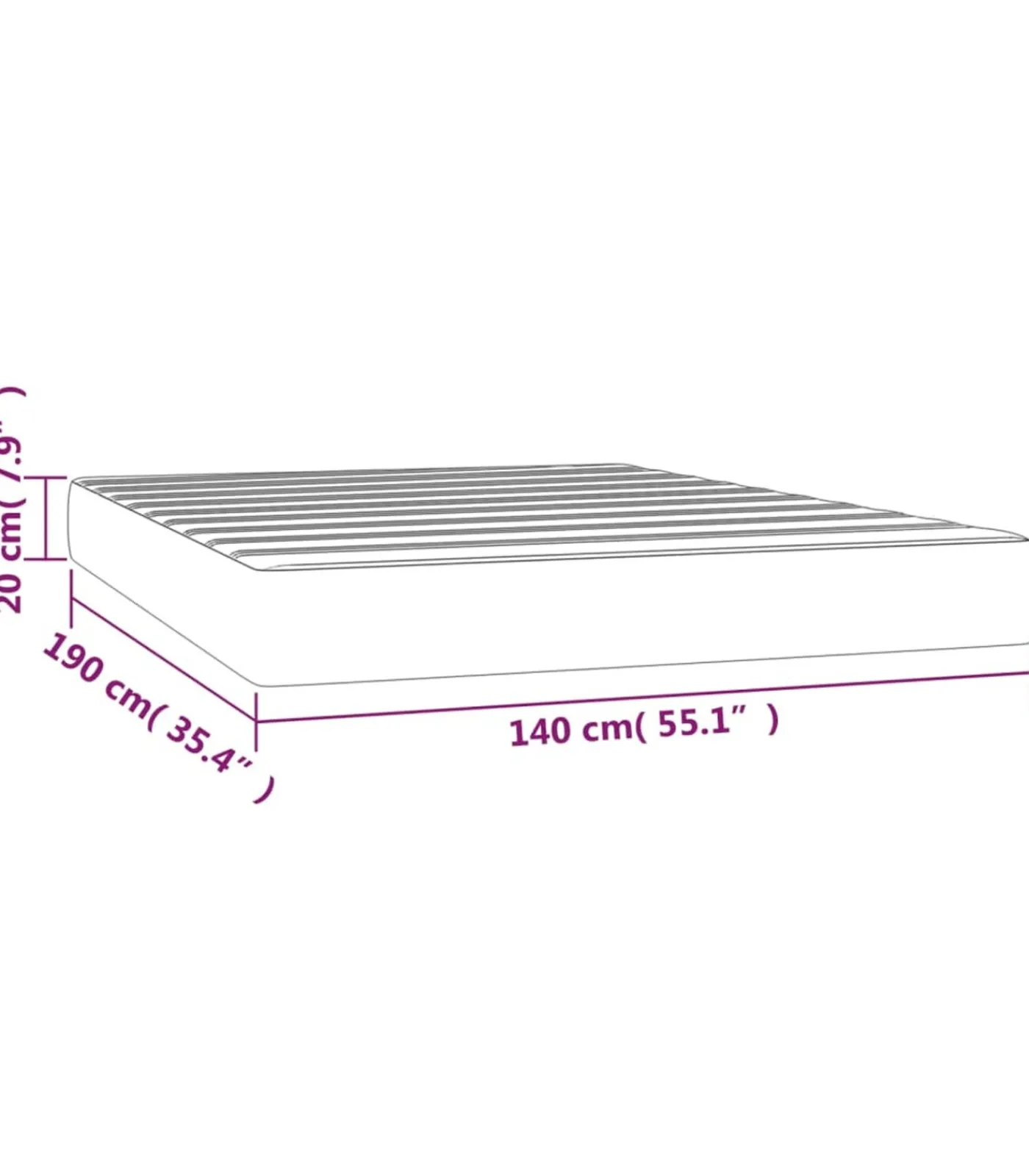 Discount Pocketveringmatras 140x190x20 cm fluweel donkerblauw Matrasbeschermer