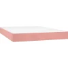 Pocketveringmatras 140x220x20 cm fluweel roze Matrasbeschermer