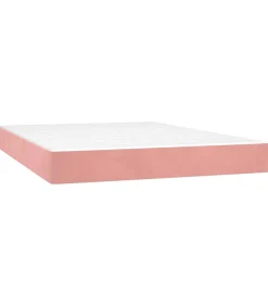 Pocketveringmatras 140x220x20 cm fluweel roze Matrasbeschermer