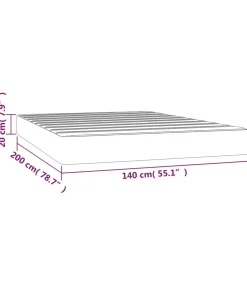 Outlet Pocketveringmatras 140x200x20 cm stof donkerbruin Matrasbeschermer