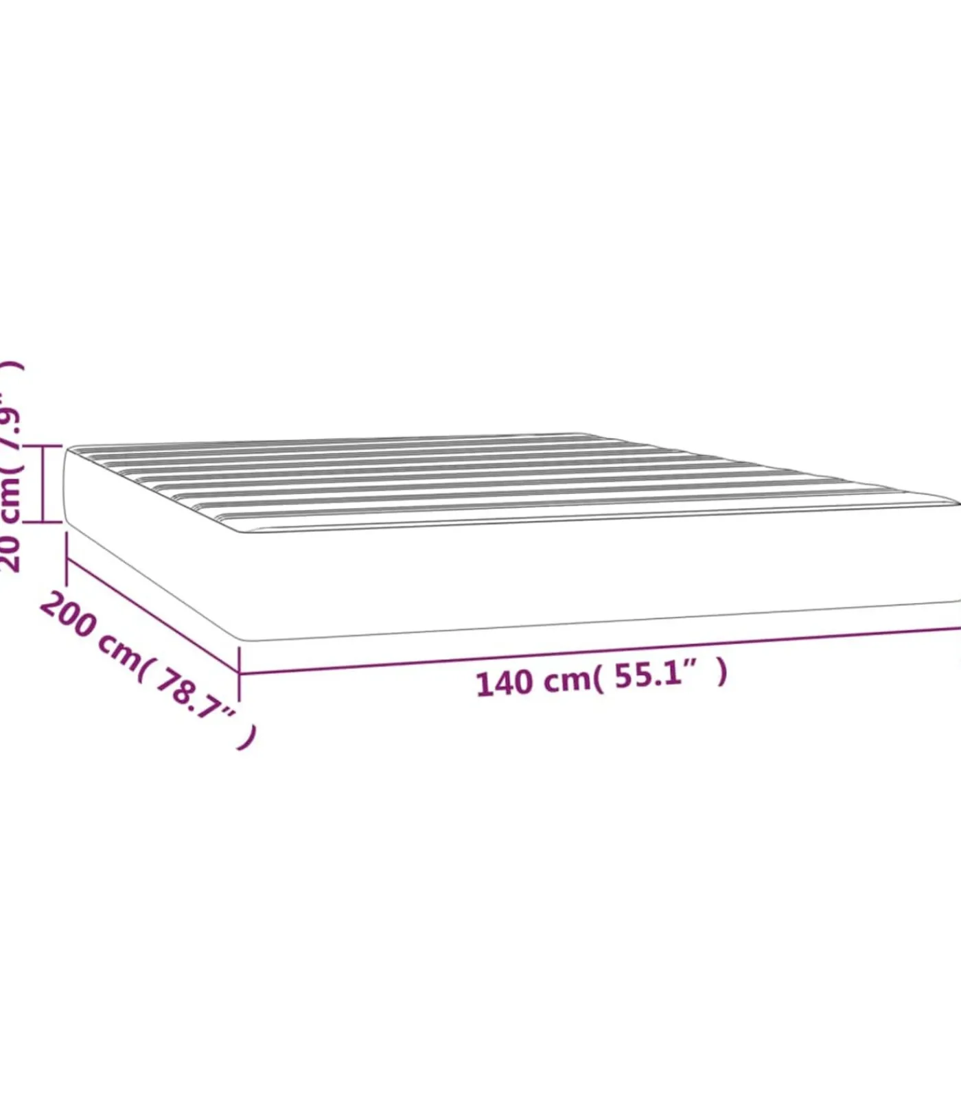 Outlet Pocketveringmatras 140x200x20 cm stof donkerbruin Matrasbeschermer