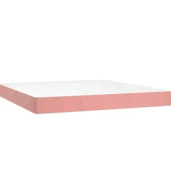 Pocketveringmatras 160x210x20 cm fluweel roze Matrasbeschermer
