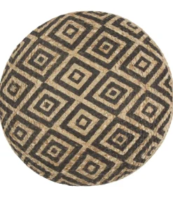 Best Poef handgemaakt 45x30 cm jute zwart Stoelen