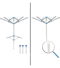 Discount Droogmolen met voet metaal grijs Wassen & Strijken
