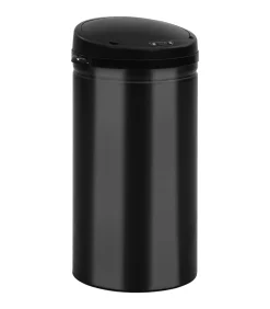 Outlet Prullenbak met automatische sensor 50 L koolstofstaal zwart Manden En Bakken