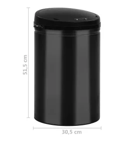 Sale Prullenbak met automatische sensor 30 L koolstofstaal zwart Manden En Bakken