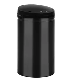 Prullenbak met automatische sensor 40 L koolstofstaal zwart Manden En Bakken