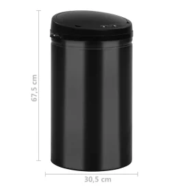 Prullenbak met automatische sensor 40 L koolstofstaal zwart Manden En Bakken