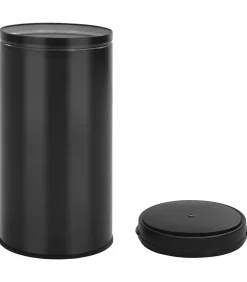 Outlet Prullenbak met automatische sensor 70 L koolstofstaal zwart Manden En Bakken