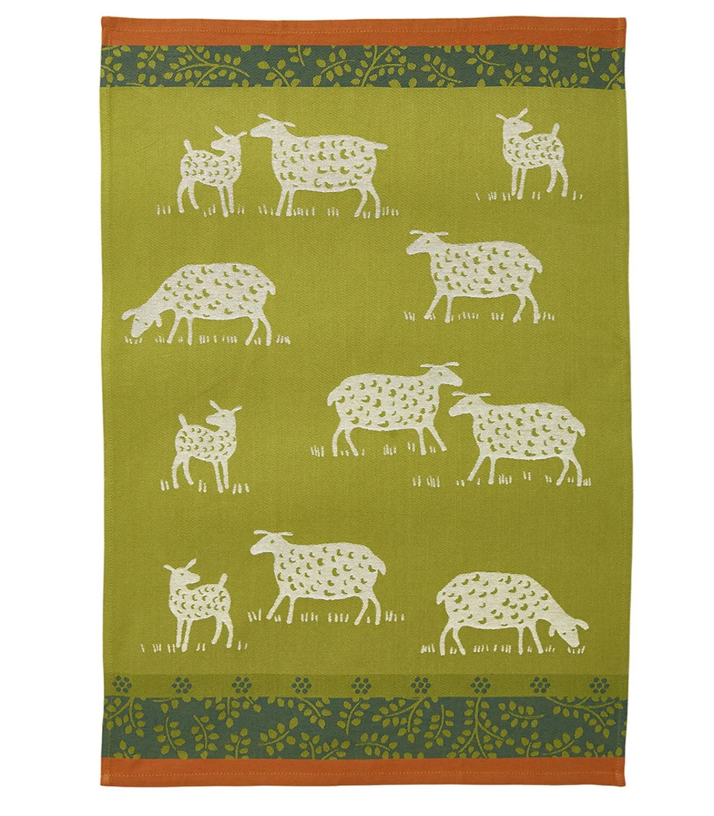 Discount Pâturages - Theedoek van katoenen jacquard met print 50 x 75 cm Keuken- & Tafellinnen