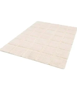 Sale Rechthoekig hoogpolig vloerkleed in ecru shaggy-stijl 120 x 170 cm Tapijten