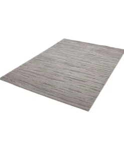 New Rechthoekig laagpolig vloerkleed effen grijs patroon 160 x 230 cm Tapijten