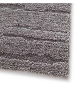 New Rechthoekig laagpolig vloerkleed effen grijs patroon 160 x 230 cm Tapijten