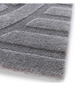 New Rechthoekig laagpolig vloerkleed eigentijds patroon grijs 120 x 170 cm Tapijten