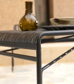 New Rechthoekige metalen tuintafel 172 Gaby zwart Tuinmeubelen