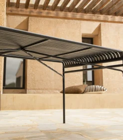 New Rechthoekige metalen tuintafel 172 Gaby zwart Tuinmeubelen