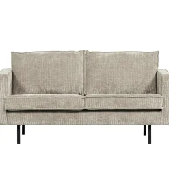 Online Rodeo Zits Bank - Ribstof - Donkerzand - 85x190x86 Zetels