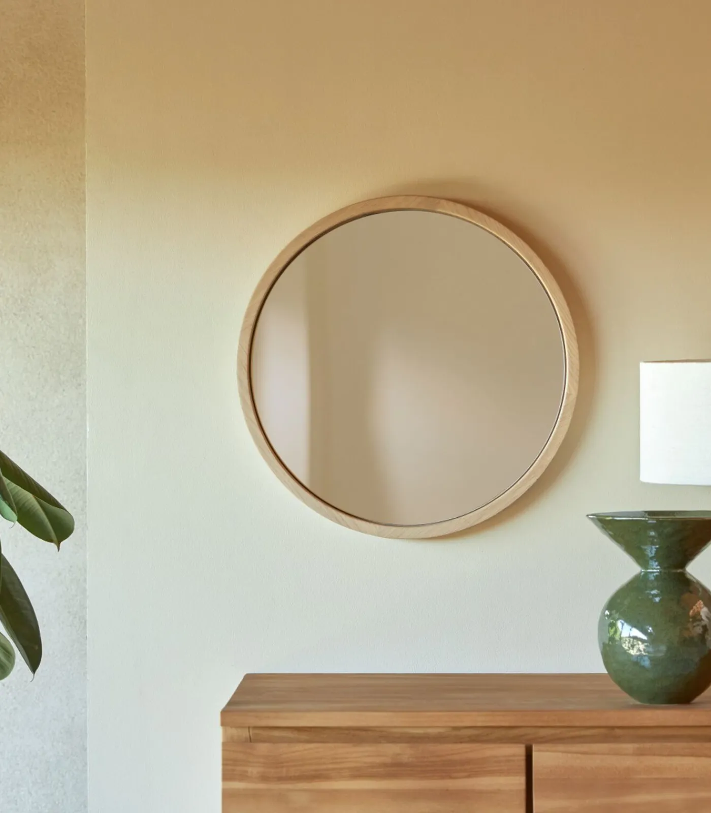 Best Ronde massief eiken spiegel 50x50 Fanie Spiegels
