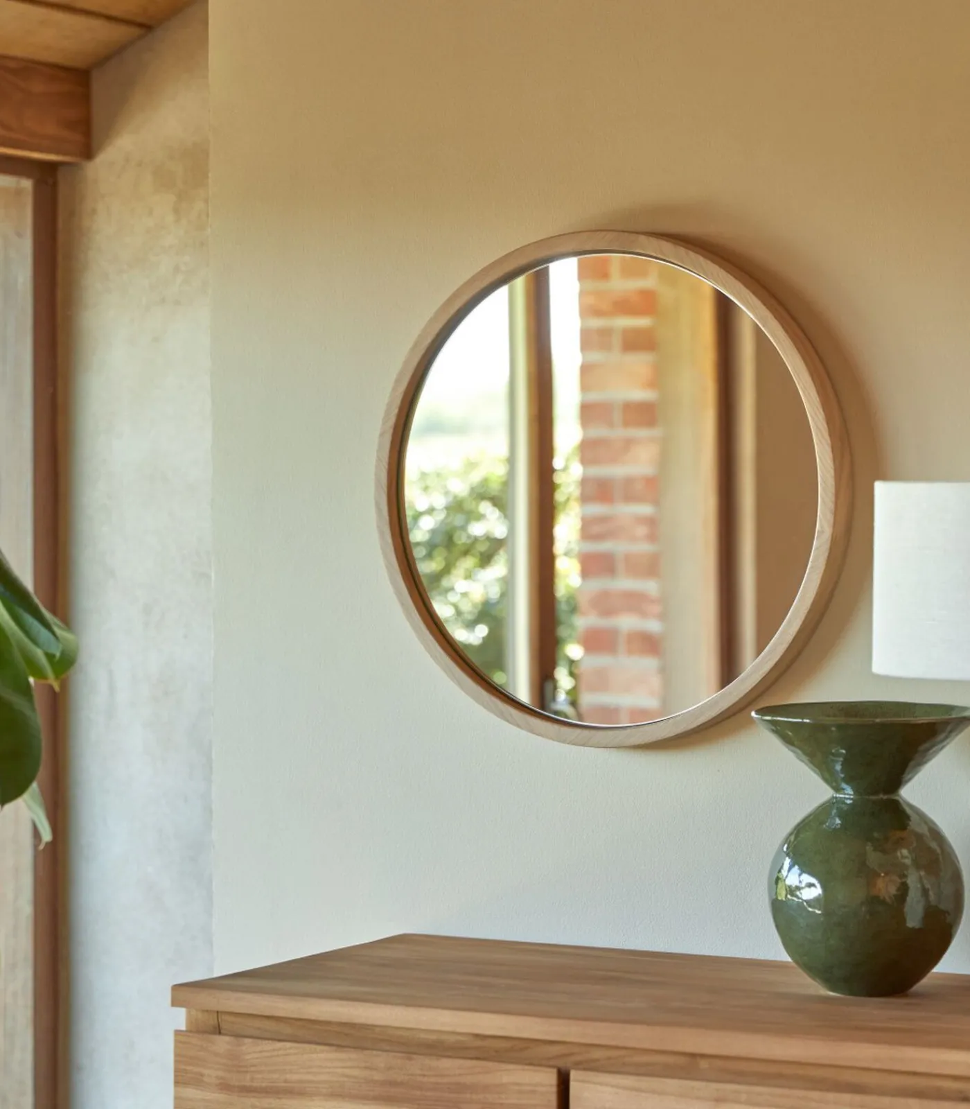Best Ronde massief eiken spiegel 50x50 Fanie Spiegels