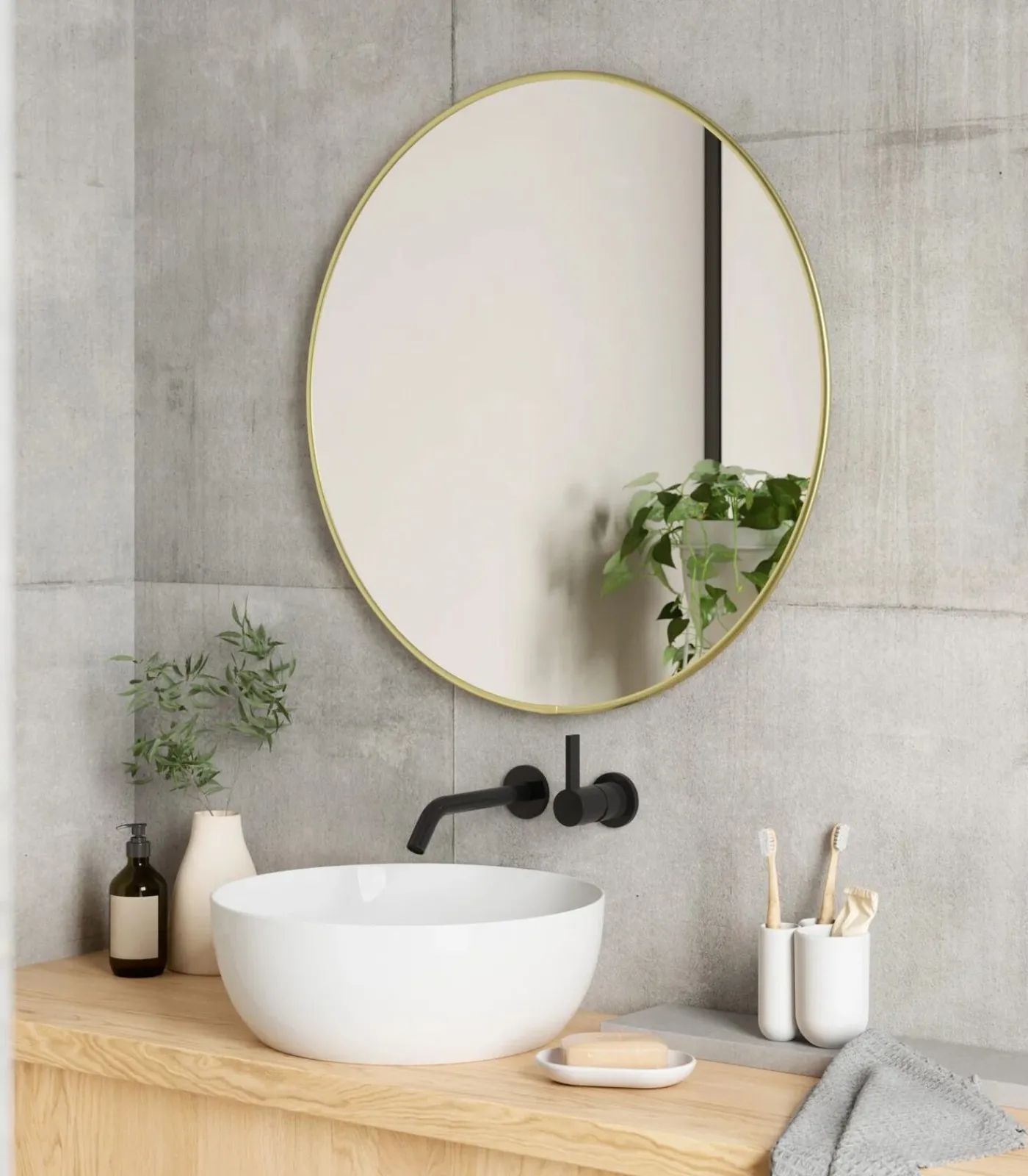 Clearance Ronde metalen wandspiegel Spiegels