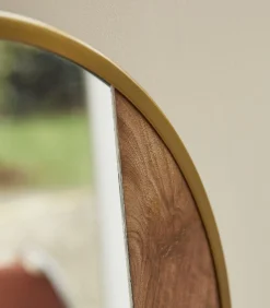 New Ronde spiegel van metaal en hout 60 cm Andrea Spiegels