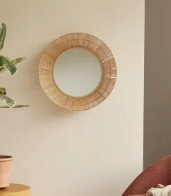New Ronde spiegel van natuurvezel 60 cm Rosie Spiegels