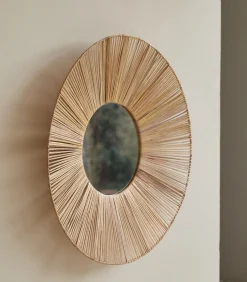 Online Ronde spiegel van natuurvezel 60 cm Iris Spiegels