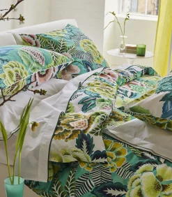 Online Rose de Damas - Kussensloop in katoen perkal met print Kussenslopen