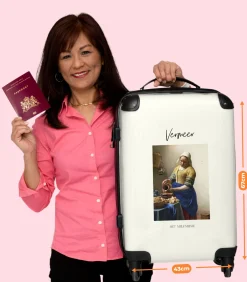 Outlet Ruimbagage koffer met 4 wielen en TSA slot (Kunst - Vermeer - Melkmeisje - Oude meester) Trolleys