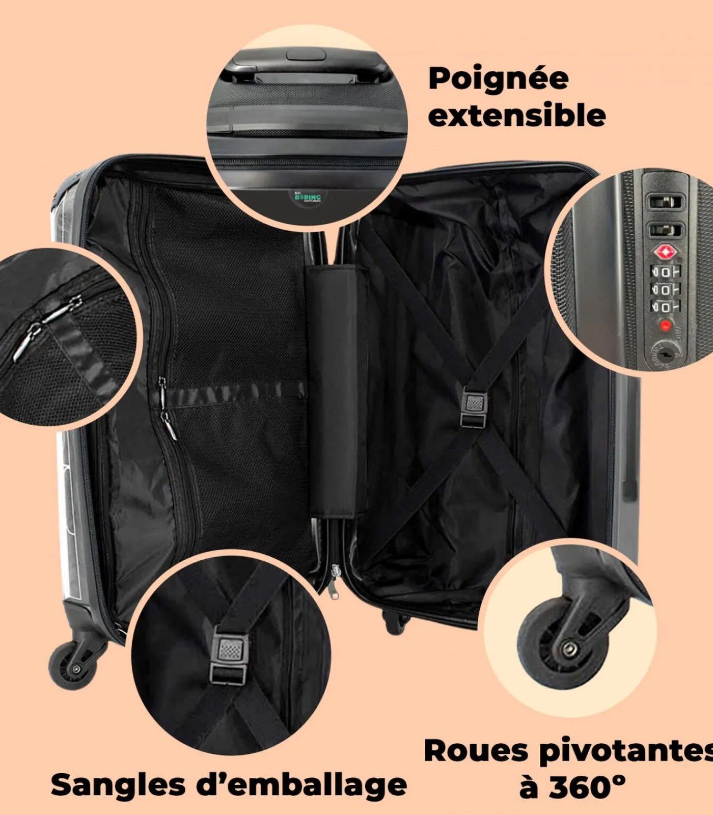 Outlet Ruimbagage koffer met 4 wielen en TSA slot (Kunst - Vermeer - Melkmeisje - Oude meester) Trolleys