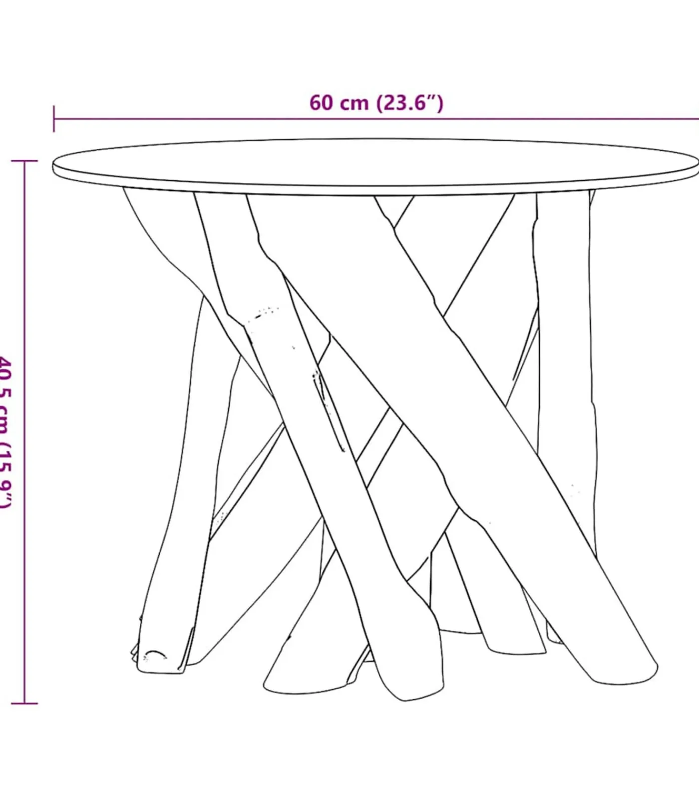 Hot Salontafel 60 cm massief teak drijfhout Tafels