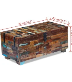 Best Salontafel kist 80x40x35 cm massief gerecycled hout Tafels