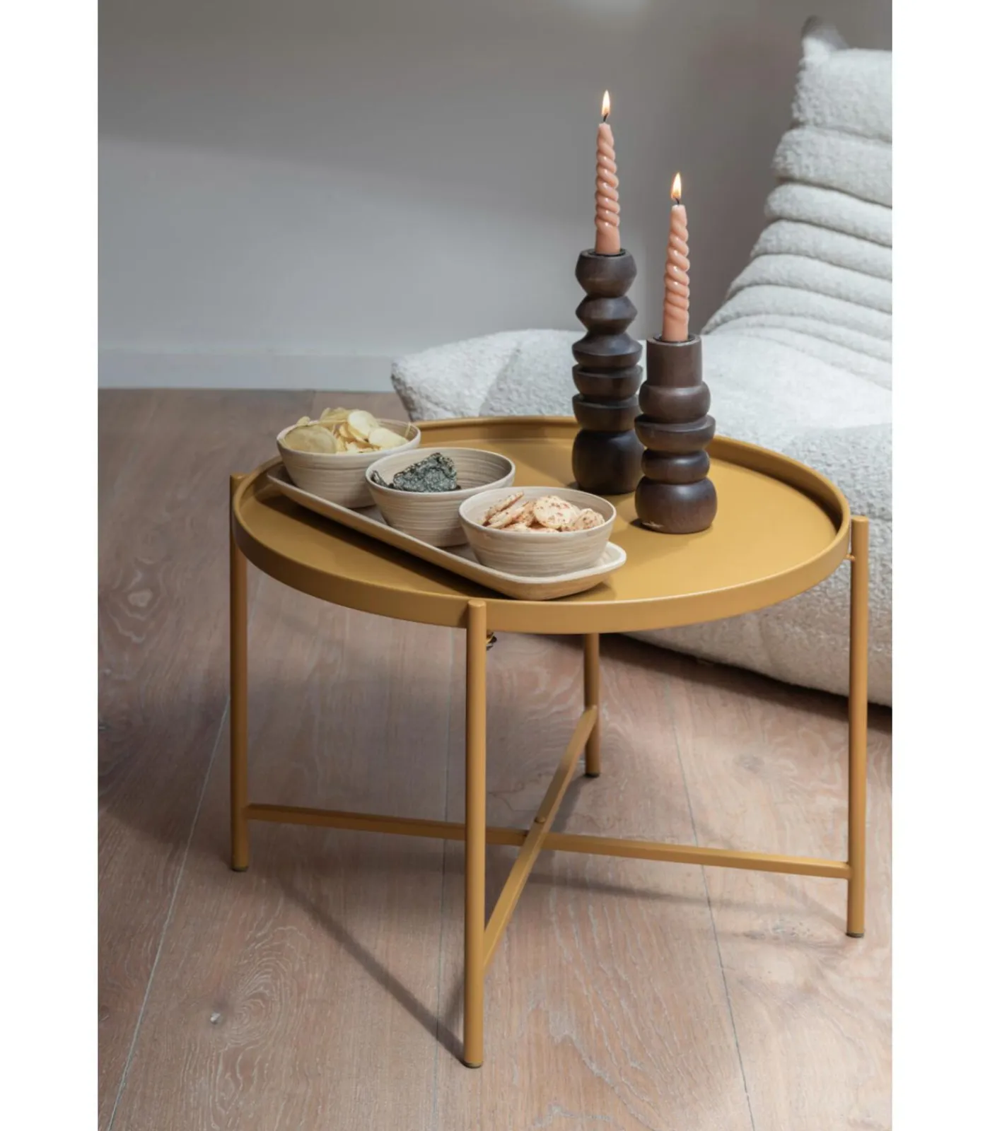 Best Salontafel Meseta - Geel - 50x50x38.5cm Tafels