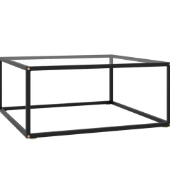 Online Salontafel met gehard glas 80x80x35 cm zwart Tafels