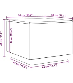 Discount Salontafel met LED-verlichting 50x50x40 cm zwart eikenkleurig Tafels