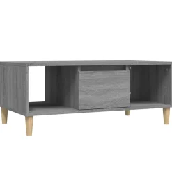 Discount Salontafel 90x50x36,5 cm bewerkt hout grijs sonoma Tafels