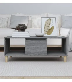 Discount Salontafel 90x50x36,5 cm bewerkt hout grijs sonoma Tafels