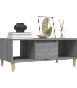 Discount Salontafel 90x50x36,5 cm bewerkt hout grijs sonoma Tafels