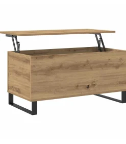 Online Salontafel 90x44,5x45 cm bewerkt hout artisanaal eikenkleurig Tafels