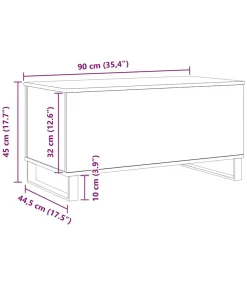 Online Salontafel 90x44,5x45 cm bewerkt hout artisanaal eikenkleurig Tafels